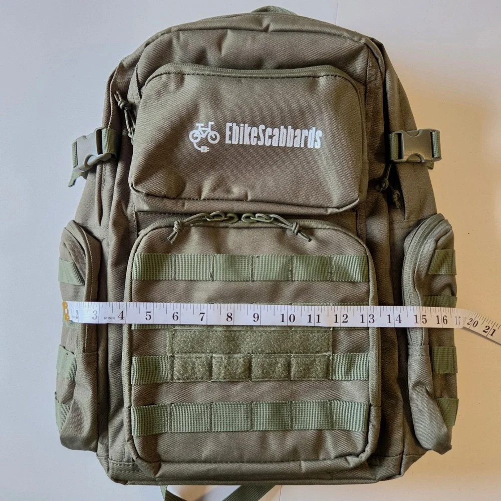 CornerStone Tactical Backpack Olive Green MOLLE EbikeScabbards Padded Laptop Bag